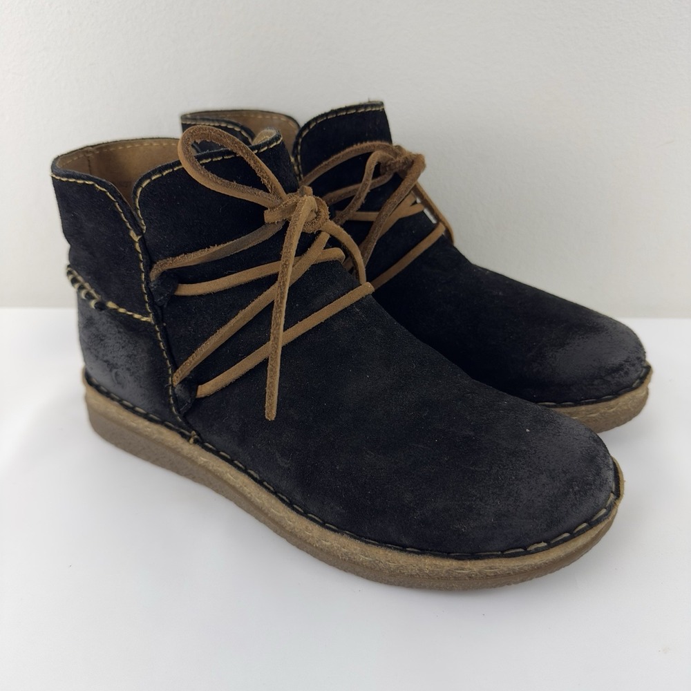 Born Leather Ankle‎ Boots Women's Black Size 6.5